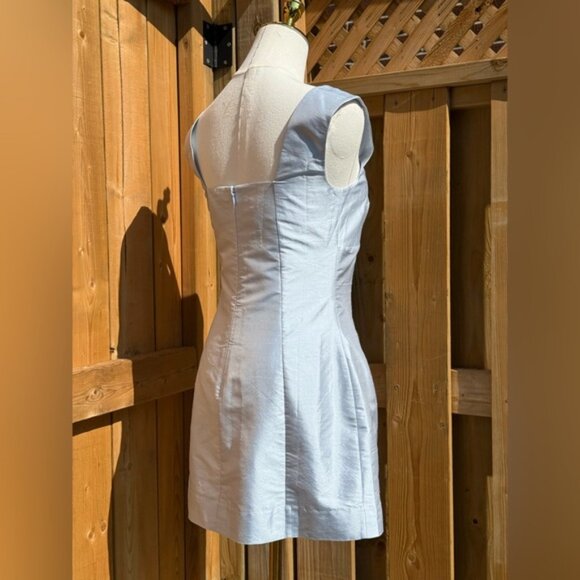 🆕 CULT GAIA 🧿 NWOT Marizia Silk-Dupioni Mini Dress, Coastal Blue - Sz US 2 - Picture 8 of 16
